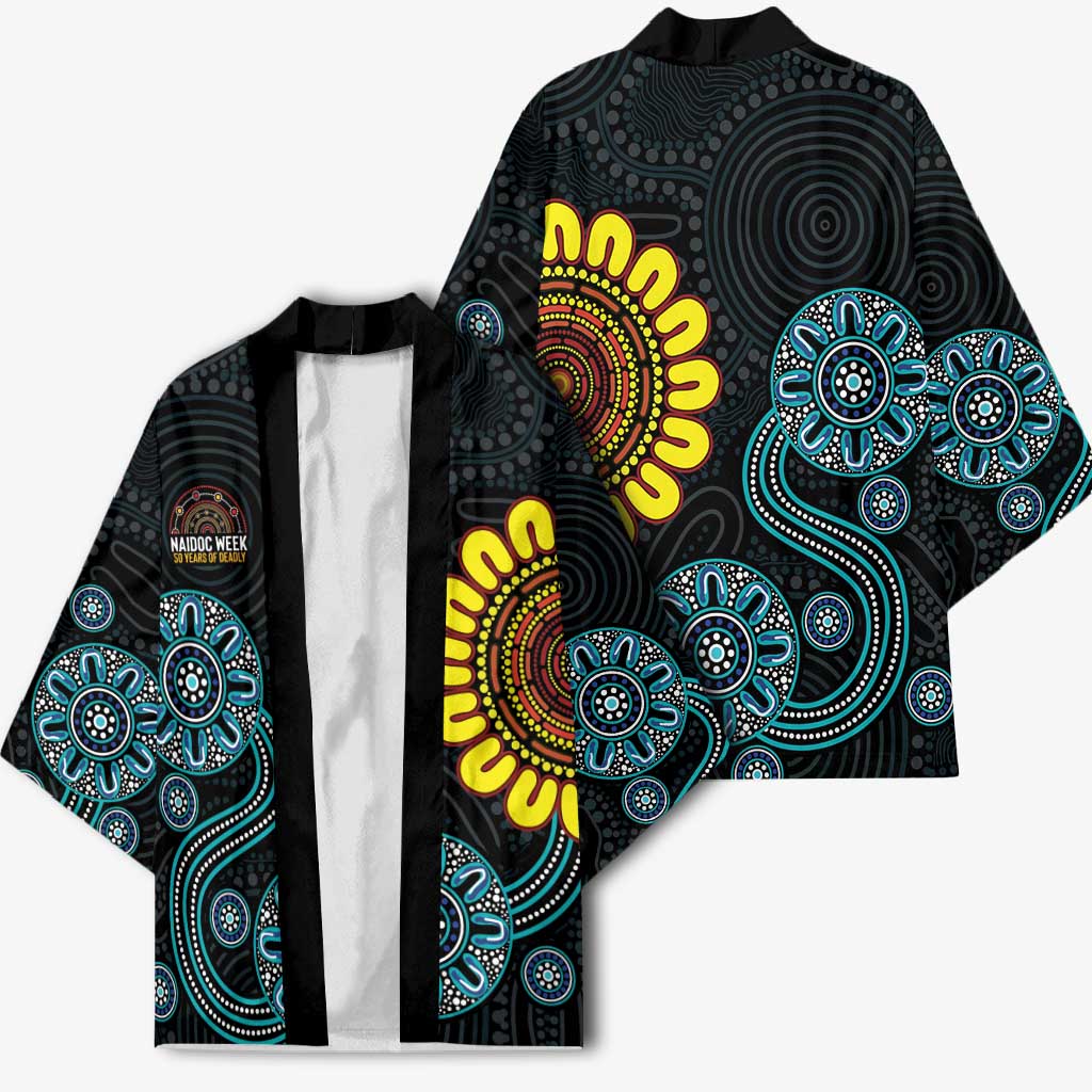 NAIDOC 50 Years of Deadly Kimono Sun Aboriginal Dot Art