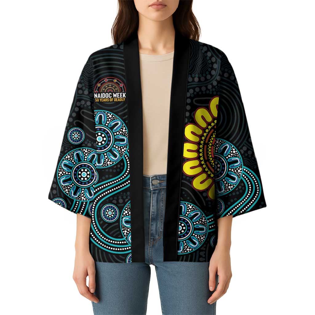 NAIDOC 50 Years of Deadly Kimono Sun Aboriginal Dot Art