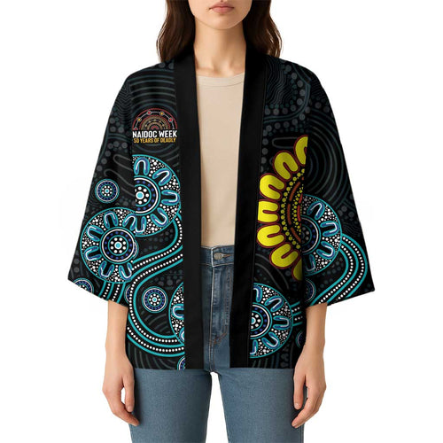 NAIDOC 50 Years of Deadly Kimono Sun Aboriginal Dot Art