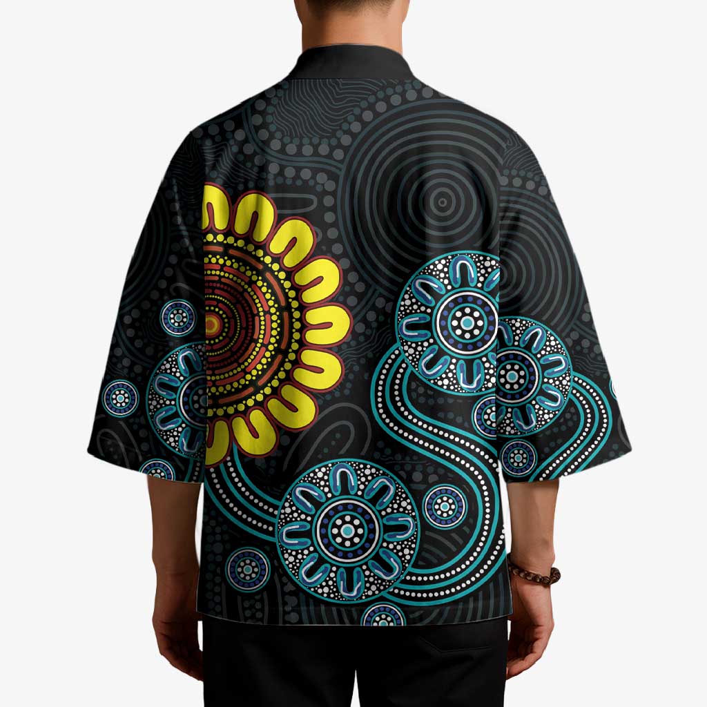 NAIDOC 50 Years of Deadly Kimono Sun Aboriginal Dot Art