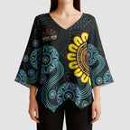 NAIDOC 50 Years of Deadly Kimono Sleeve Blouse Sun Aboriginal Dot Art