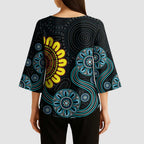 NAIDOC 50 Years of Deadly Kimono Sleeve Blouse Sun Aboriginal Dot Art