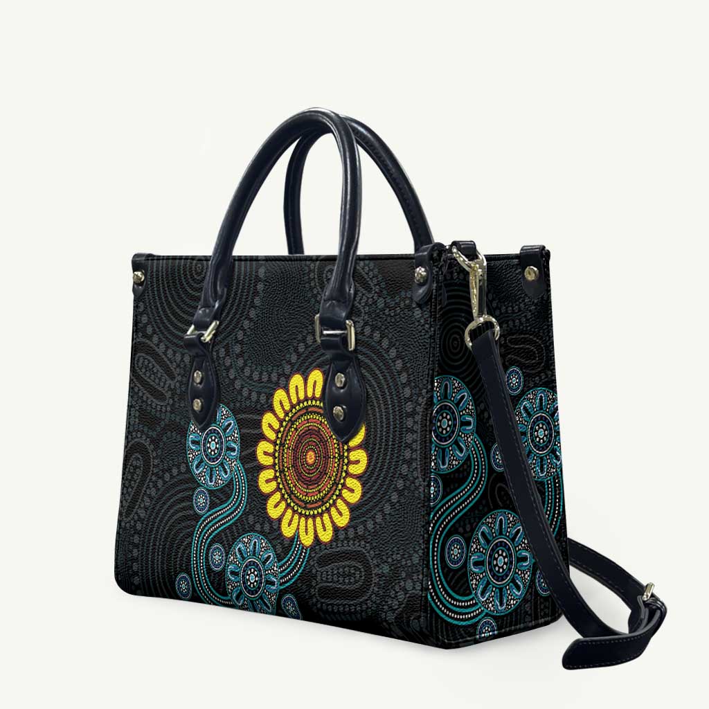 NAIDOC 50 Years of Deadly Leather Bag Sun Aboriginal Dot Art