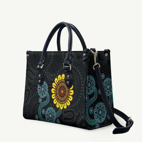 NAIDOC 50 Years of Deadly Leather Bag Sun Aboriginal Dot Art