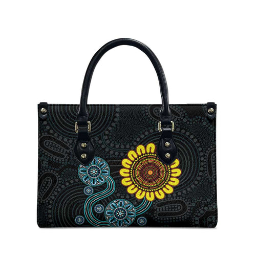 NAIDOC 50 Years of Deadly Leather Bag Sun Aboriginal Dot Art
