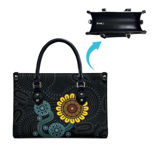 NAIDOC 50 Years of Deadly Leather Bag Sun Aboriginal Dot Art