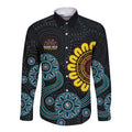 NAIDOC 50 Years of Deadly Long Sleeve Button Shirt Sun Aboriginal Dot Art