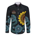 NAIDOC 50 Years of Deadly Long Sleeve Button Shirt Sun Aboriginal Dot Art