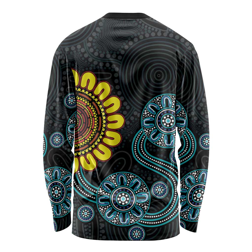 NAIDOC 50 Years of Deadly Long Sleeve Shirt Sun Aboriginal Dot Art