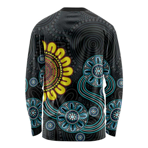 NAIDOC 50 Years of Deadly Long Sleeve Shirt Sun Aboriginal Dot Art