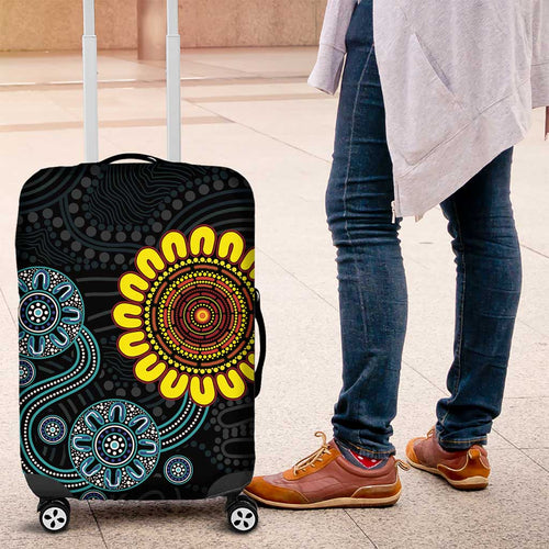 NAIDOC 50 Years of Deadly Luggage Cover Sun Aboriginal Dot Art
