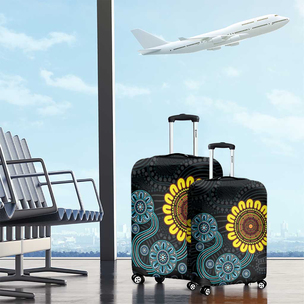 NAIDOC 50 Years of Deadly Luggage Cover Sun Aboriginal Dot Art