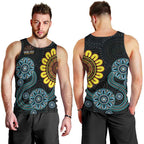 NAIDOC 50 Years of Deadly Men Tank Top Sun Aboriginal Dot Art