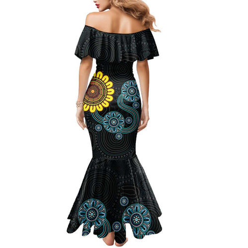 NAIDOC 50 Years of Deadly Mermaid Dress Sun Aboriginal Dot Art