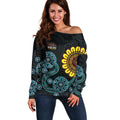NAIDOC 50 Years of Deadly Off Shoulder Sweater Sun Aboriginal Dot Art
