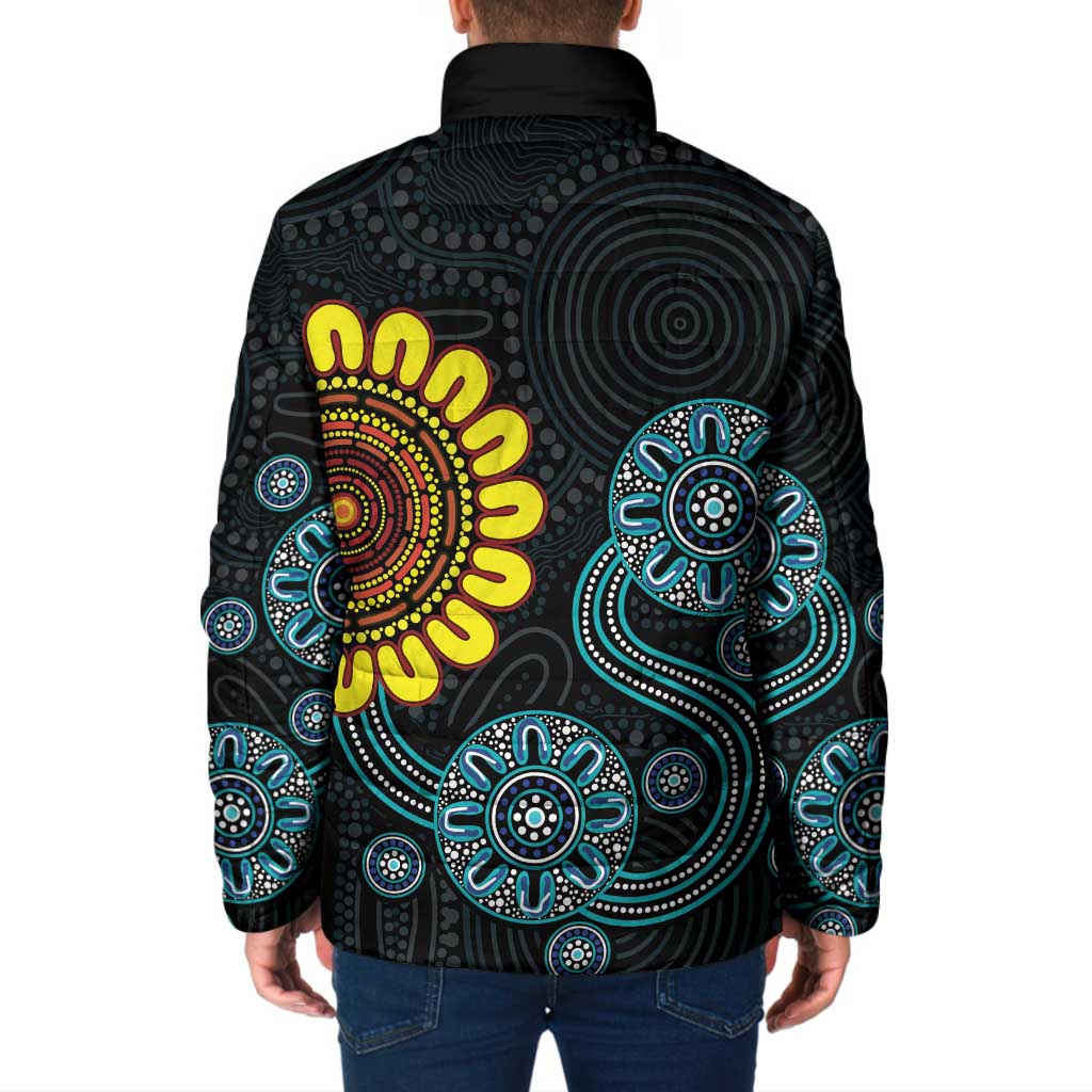 NAIDOC 50 Years of Deadly Padded Jacket Sun Aboriginal Dot Art