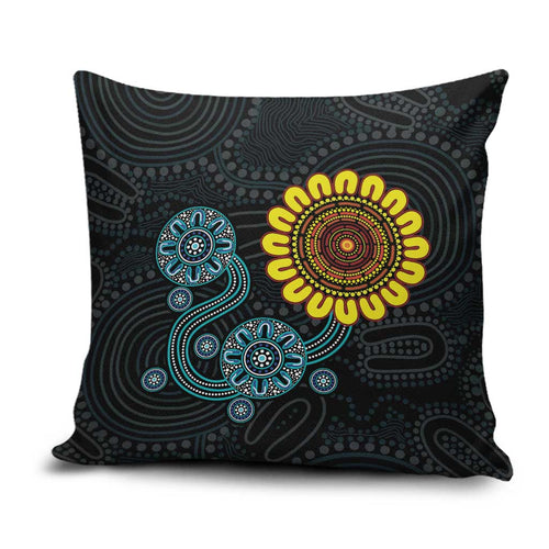NAIDOC 50 Years of Deadly Pillow Cover Sun Aboriginal Dot Art
