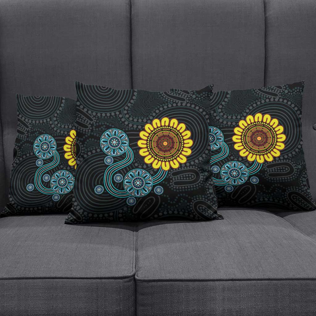 NAIDOC 50 Years of Deadly Pillow Cover Sun Aboriginal Dot Art