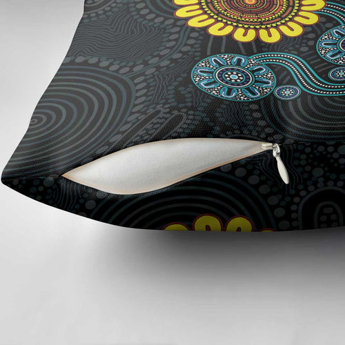 NAIDOC 50 Years of Deadly Pillow Cover Sun Aboriginal Dot Art