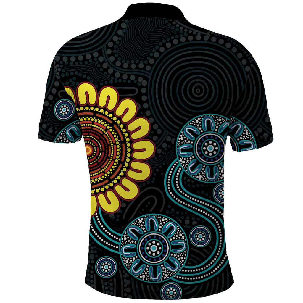 NAIDOC 50 Years of Deadly Polo Shirt Sun Aboriginal Dot Art
