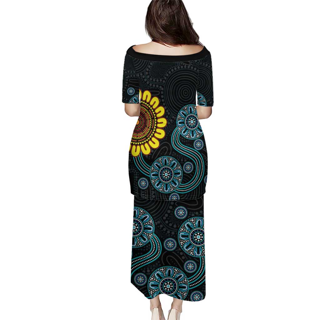 NAIDOC 50 Years of Deadly Puletasi Sun Aboriginal Dot Art