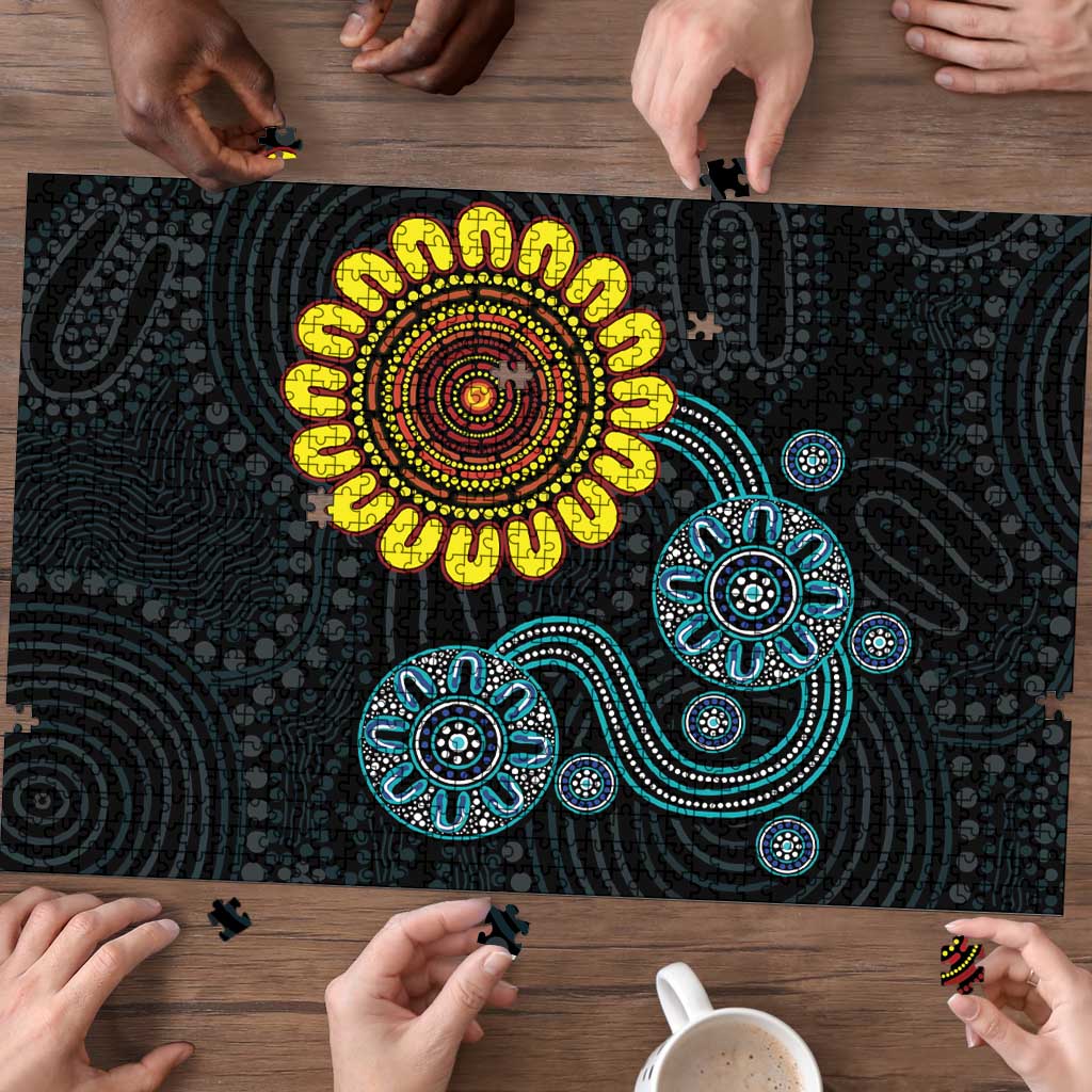 NAIDOC 50 Years of Deadly Puzzle Sun Aboriginal Dot Art