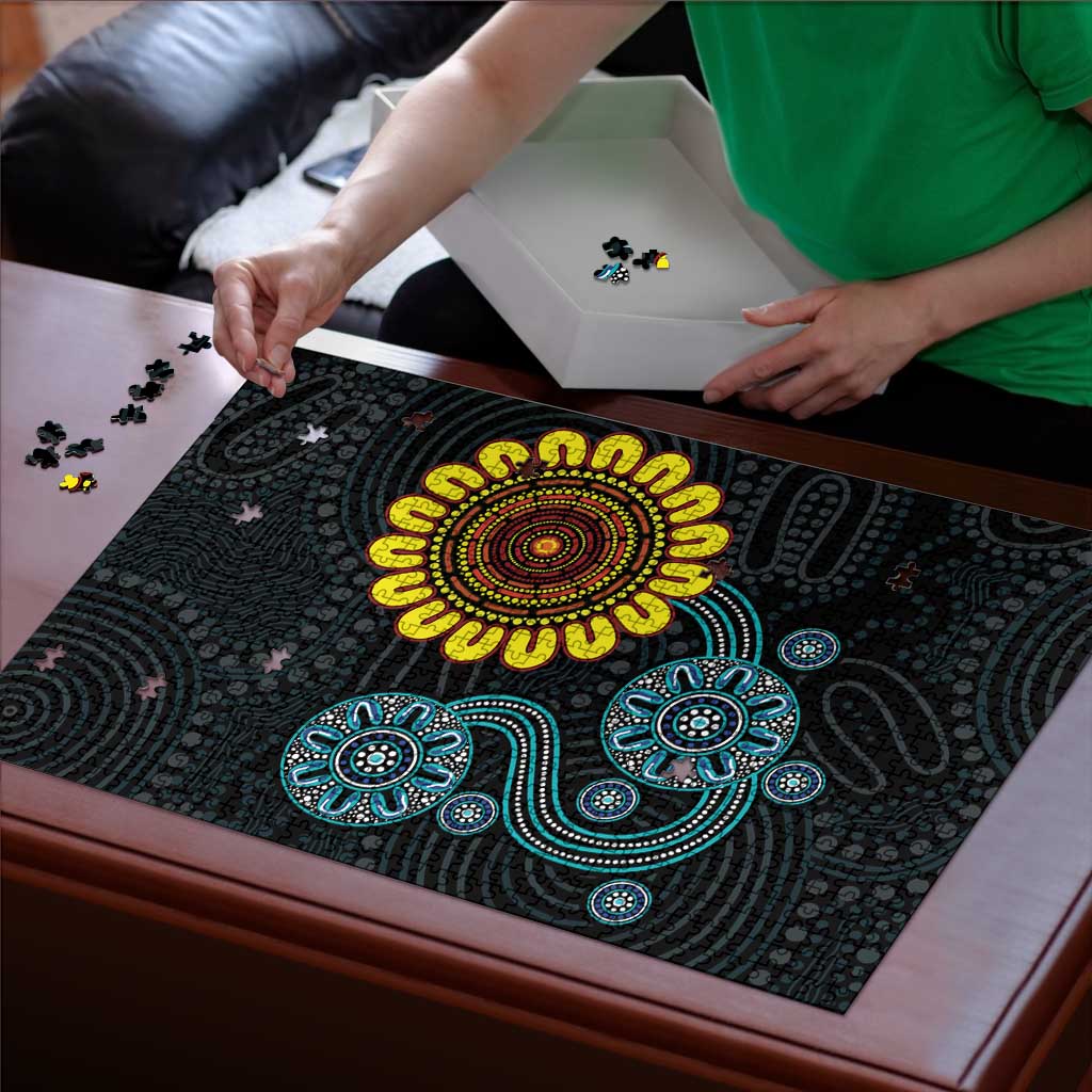 NAIDOC 50 Years of Deadly Puzzle Sun Aboriginal Dot Art