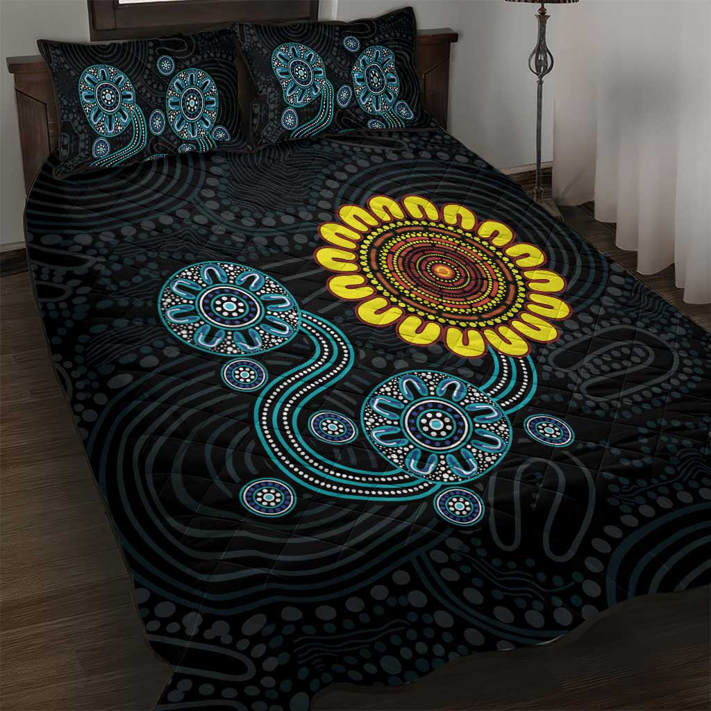 NAIDOC 50 Years of Deadly Quilt Bed Set Sun Aboriginal Dot Art