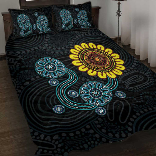 NAIDOC 50 Years of Deadly Quilt Bed Set Sun Aboriginal Dot Art