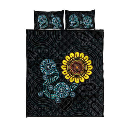 NAIDOC 50 Years of Deadly Quilt Bed Set Sun Aboriginal Dot Art