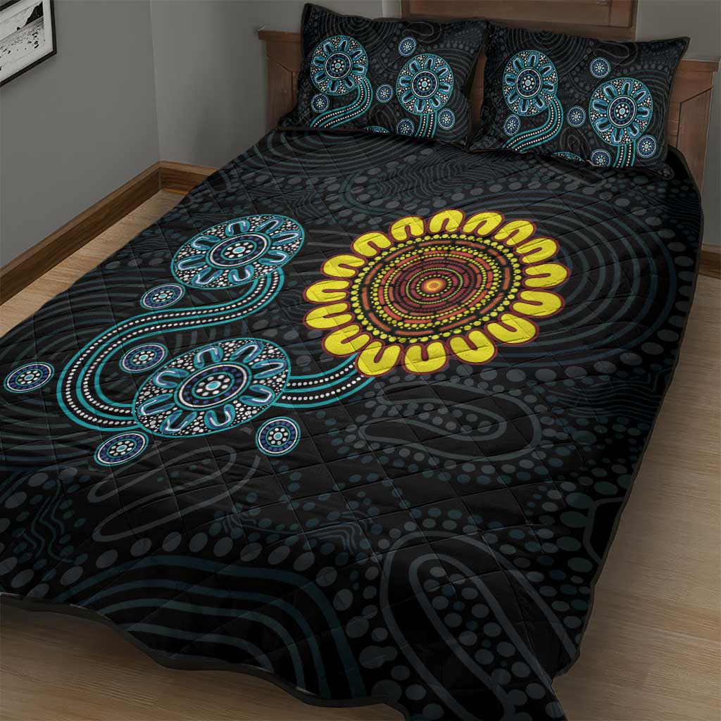 NAIDOC 50 Years of Deadly Quilt Bed Set Sun Aboriginal Dot Art