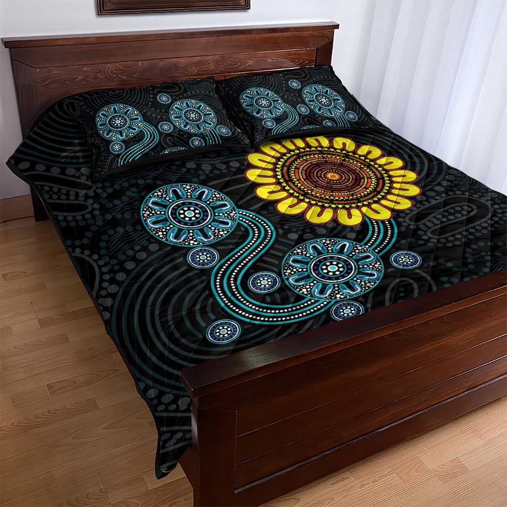 NAIDOC 50 Years of Deadly Quilt Bed Set Sun Aboriginal Dot Art
