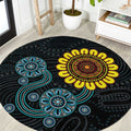 NAIDOC 50 Years of Deadly Round Carpet Sun Aboriginal Dot Art