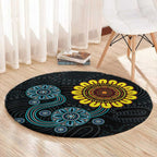 NAIDOC 50 Years of Deadly Round Carpet Sun Aboriginal Dot Art