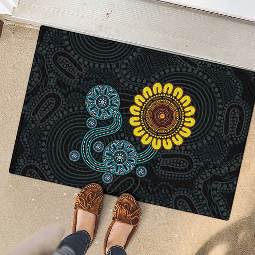 NAIDOC 50 Years of Deadly Rubber Doormat Sun Aboriginal Dot Art