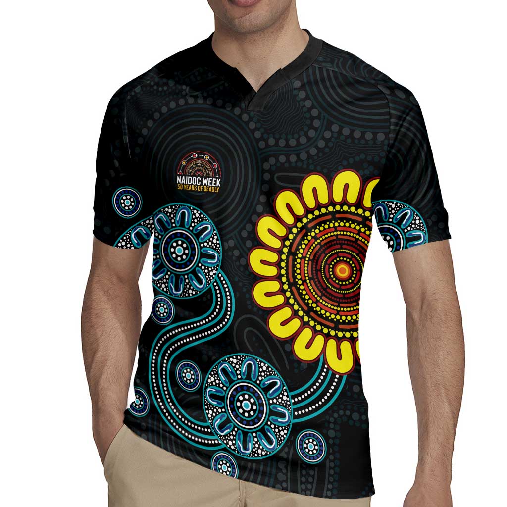 NAIDOC 50 Years of Deadly Rugby Jersey Sun Aboriginal Dot Art