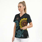 NAIDOC 50 Years of Deadly Scrub Top Sun Aboriginal Dot Art