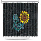 NAIDOC 50 Years of Deadly Shower Curtain Sun Aboriginal Dot Art