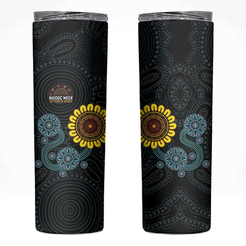 NAIDOC 50 Years of Deadly Skinny Tumbler Sun Aboriginal Dot Art