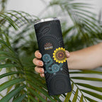 NAIDOC 50 Years of Deadly Skinny Tumbler Sun Aboriginal Dot Art