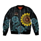 NAIDOC 50 Years of Deadly Sleeve Zip Bomber Jacket Sun Aboriginal Dot Art