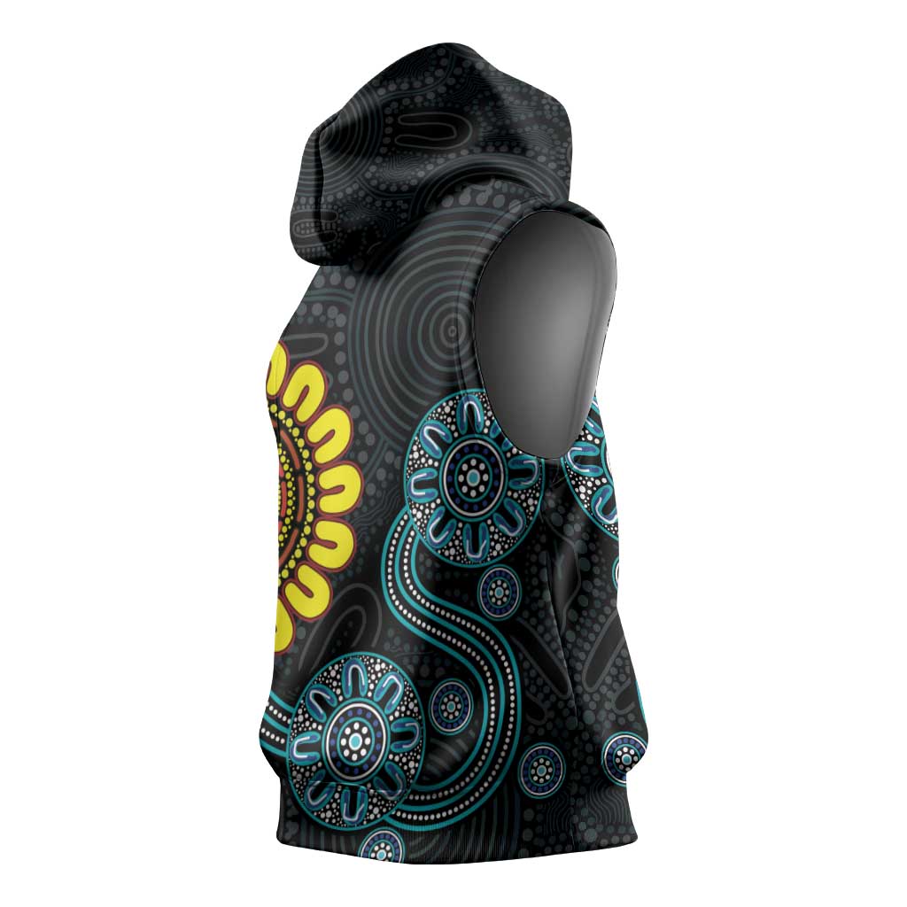 NAIDOC 50 Years of Deadly Sleeveless Hoodie Sun Aboriginal Dot Art