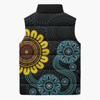 NAIDOC 50 Years of Deadly Sleeveless Puffer Jacket Sun Aboriginal Dot Art