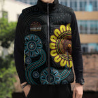 NAIDOC 50 Years of Deadly Sleeveless Puffer Jacket Sun Aboriginal Dot Art