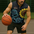 NAIDOC 50 Years of Deadly Sleeveless Zip Hoodie Sun Aboriginal Dot Art
