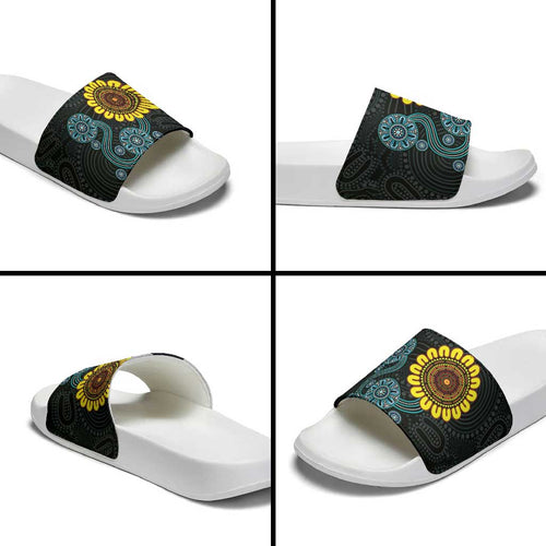 NAIDOC 50 Years of Deadly Slide Sandals Sun Aboriginal Dot Art
