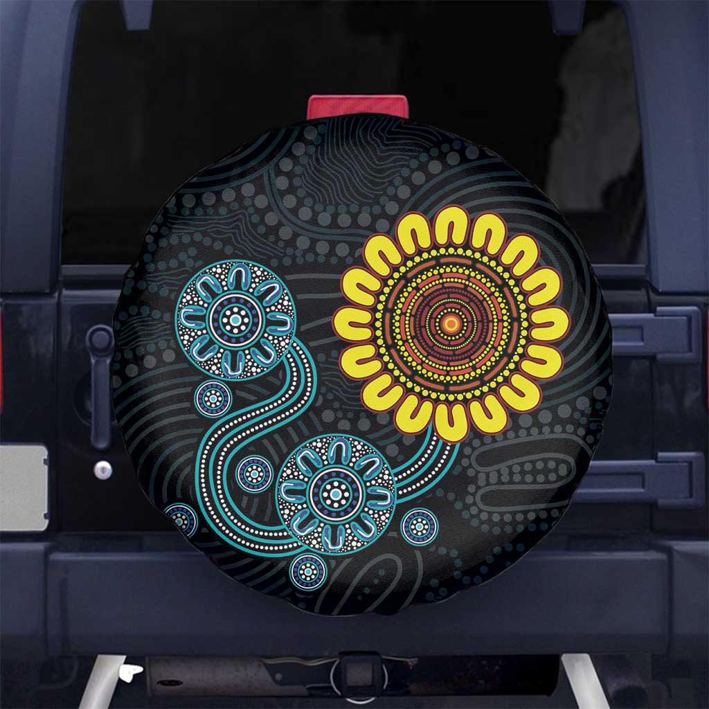 NAIDOC 50 Years of Deadly Spare Tire Cover Sun Aboriginal Dot Art