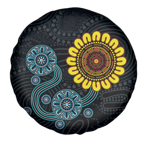 NAIDOC 50 Years of Deadly Spare Tire Cover Sun Aboriginal Dot Art