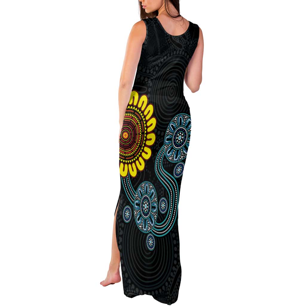 NAIDOC 50 Years of Deadly Tank Maxi Dress Sun Aboriginal Dot Art