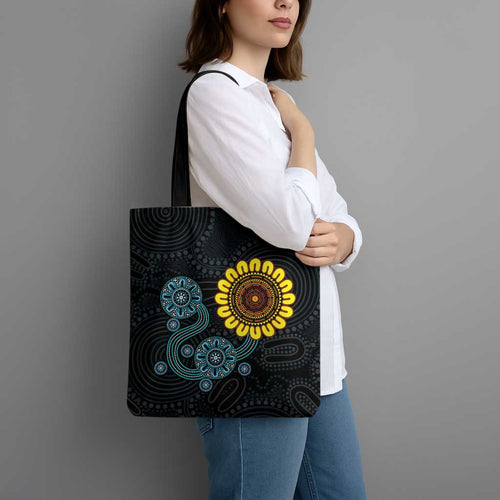 NAIDOC 50 Years of Deadly Tote Bag Sun Aboriginal Dot Art